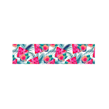 Watermelon Teal Hawaiian Pattern Print Bed Runner