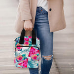 Watermelon Teal Hawaiian Pattern Print Bible Tote Bag