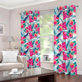 Watermelon Teal Hawaiian Pattern Print Dimout Grommet Curtains