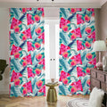 Watermelon Teal Hawaiian Pattern Print Dimout Pencil Pleat Curtains