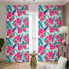 Watermelon Teal Hawaiian Pattern Print Blackout Pencil Pleat Curtains