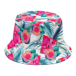 Watermelon Teal Hawaiian Pattern Print Bucket Hat