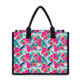 Watermelon Teal Hawaiian Pattern Print Canvas Tote Bag