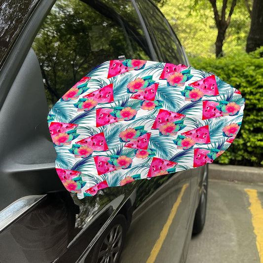 Watermelon Teal Hawaiian Pattern Print Car Side Mirror Covers