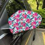 Watermelon Teal Hawaiian Pattern Print Car Side Mirror Covers