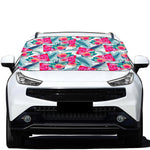 Watermelon Teal Hawaiian Pattern Print Car Windshield Snow Cover