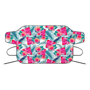 Watermelon Teal Hawaiian Pattern Print Car Windshield Snow Cover