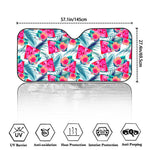 Watermelon Teal Hawaiian Pattern Print Car Windshield Sun Shade