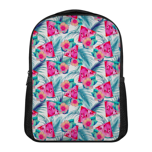 Watermelon Teal Hawaiian Pattern Print Casual Backpack