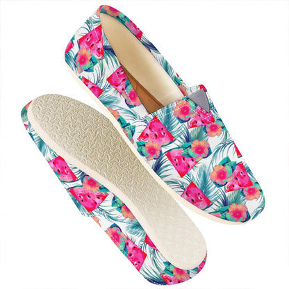 Watermelon Teal Hawaiian Pattern Print Casual Shoes