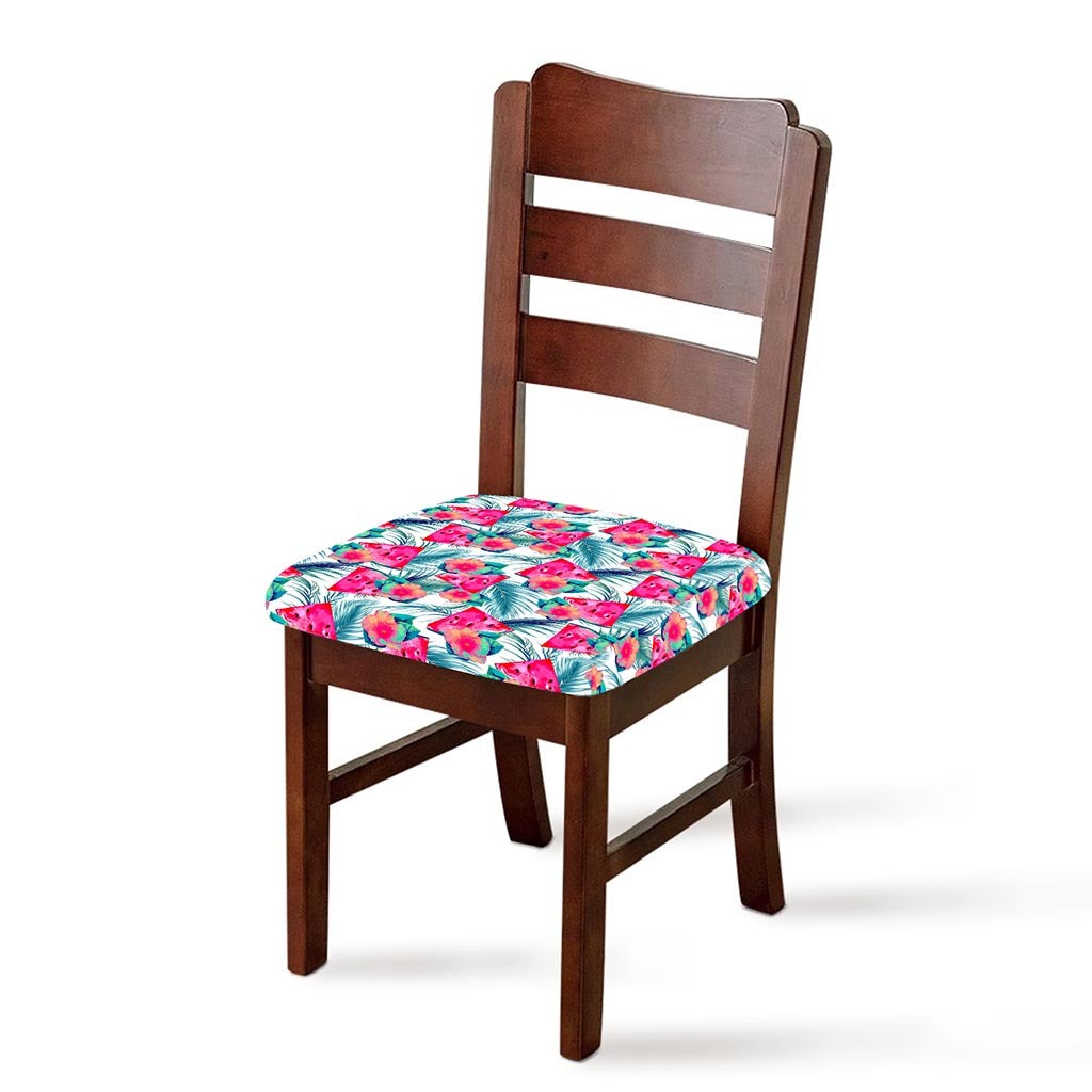 Watermelon Teal Hawaiian Pattern Print Chair Cushion Cover