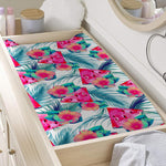Watermelon Teal Hawaiian Pattern Print Changing Pad Cover
