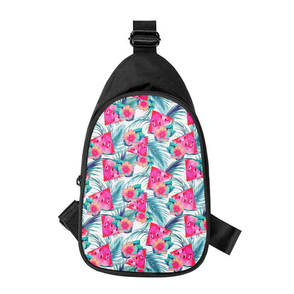Watermelon Teal Hawaiian Pattern Print Chest Bag