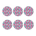 Watermelon Teal Hawaiian Pattern Print Coaster Set