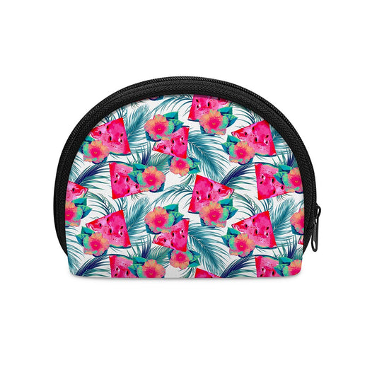 Watermelon Teal Hawaiian Pattern Print Coin Purse
