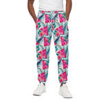 Watermelon Teal Hawaiian Pattern Print Cotton Pants