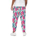 Watermelon Teal Hawaiian Pattern Print Cotton Pants