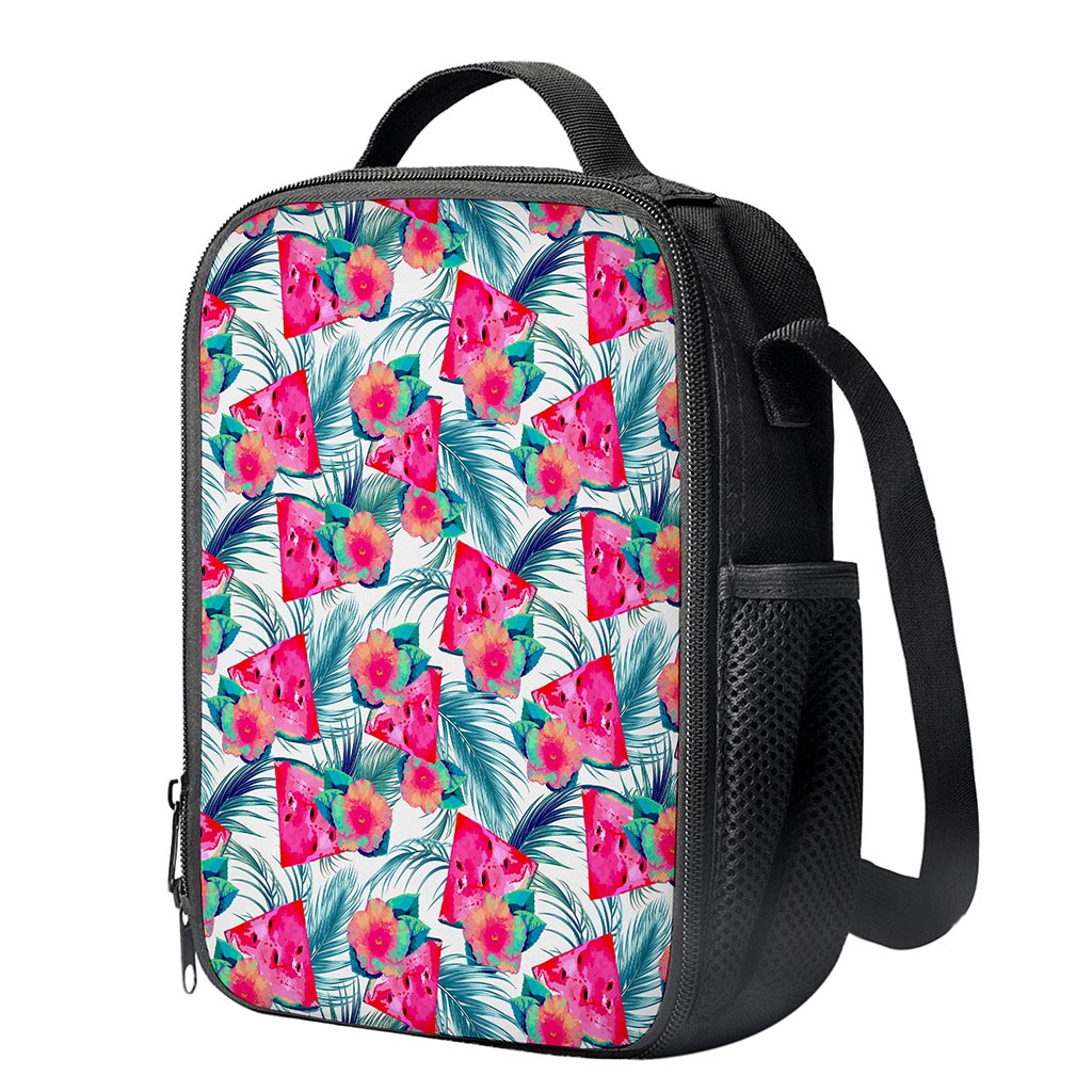 Watermelon Teal Hawaiian Pattern Print Crossbody Lunch Bag