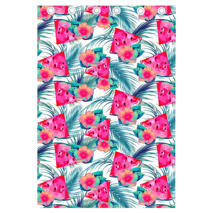 Watermelon Teal Hawaiian Pattern Print Curtain