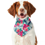 Watermelon Teal Hawaiian Pattern Print Dog Bandana
