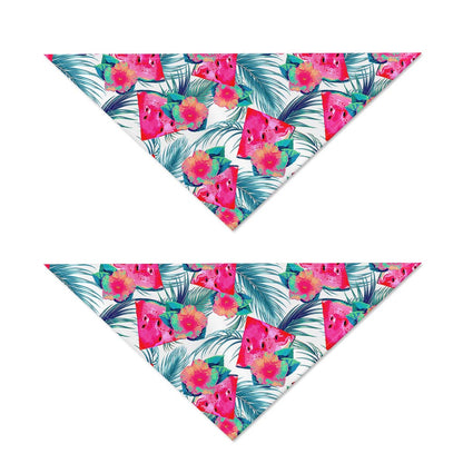 Watermelon Teal Hawaiian Pattern Print Dog Bandana