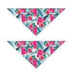Watermelon Teal Hawaiian Pattern Print Dog Bandana