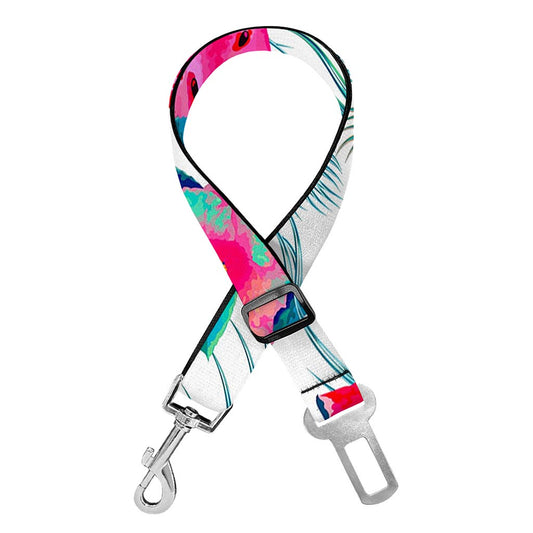 Watermelon Teal Hawaiian Pattern Print Dog Seat Belt