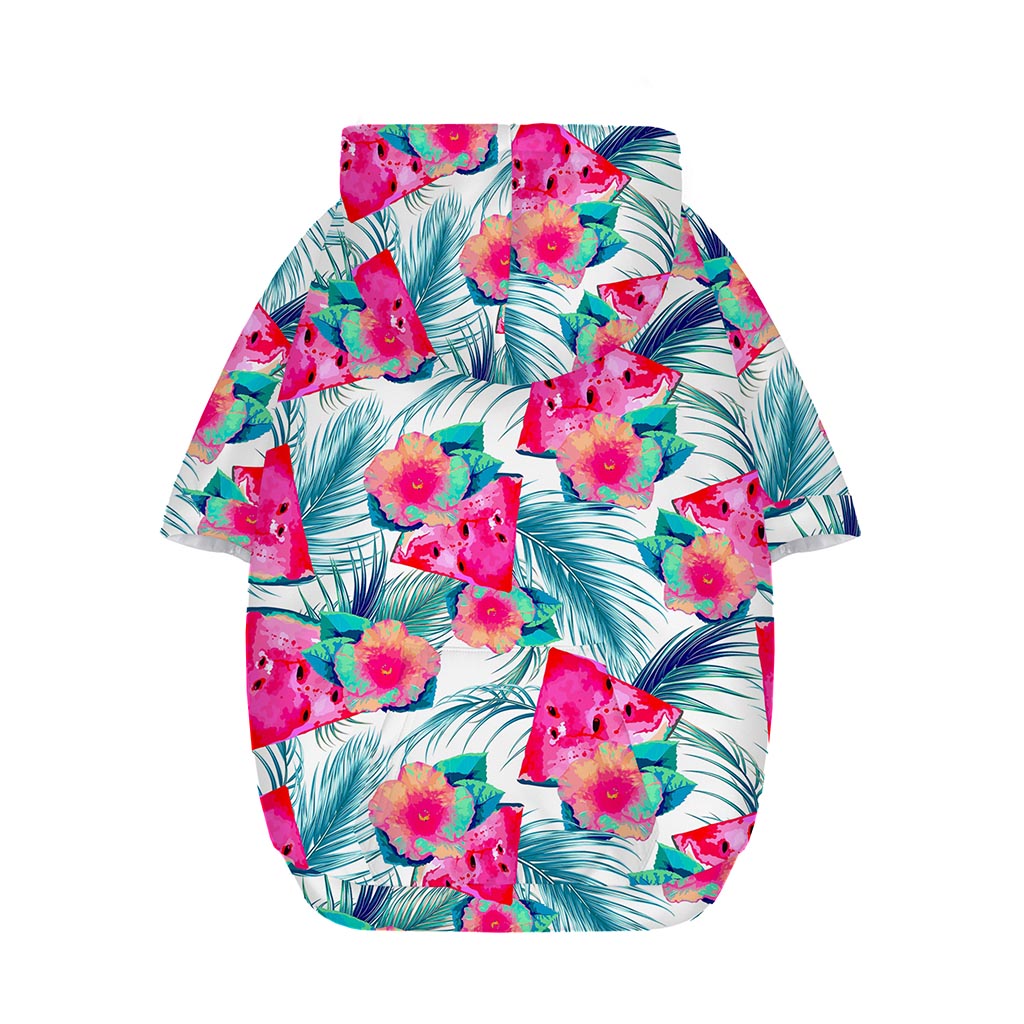 Watermelon Teal Hawaiian Pattern Print Dog Zip Up Hoodie