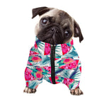 Watermelon Teal Hawaiian Pattern Print Dog Zip Up Jacket