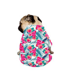Watermelon Teal Hawaiian Pattern Print Dog Zip Up Jacket