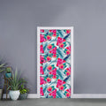 Watermelon Teal Hawaiian Pattern Print Door Sticker