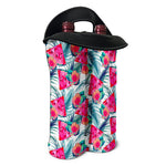 Watermelon Teal Hawaiian Pattern Print Double Neoprene Wine Tote