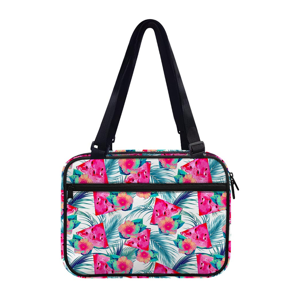 Watermelon Teal Hawaiian Pattern Print Double Strap Bible Bag