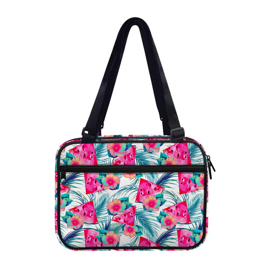 Watermelon Teal Hawaiian Pattern Print Double Strap Bible Bag