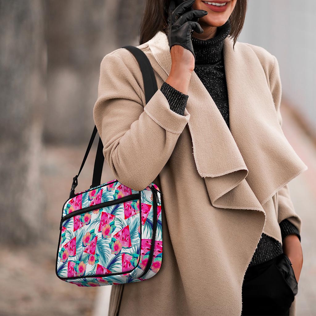 Watermelon Teal Hawaiian Pattern Print Double Strap Bible Bag