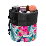Watermelon Teal Hawaiian Pattern Print Drawstring Makeup Bag