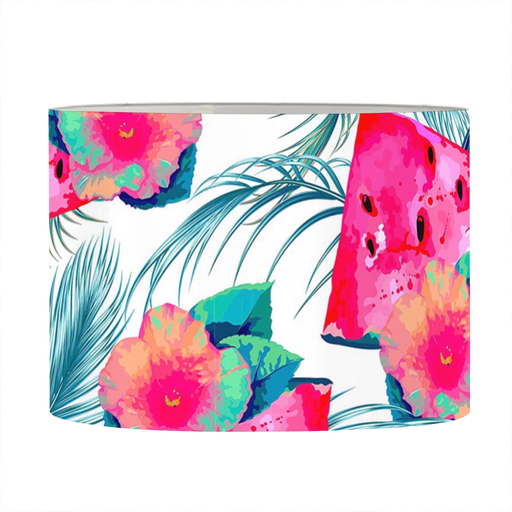 Watermelon Teal Hawaiian Pattern Print Drum Lamp Shade