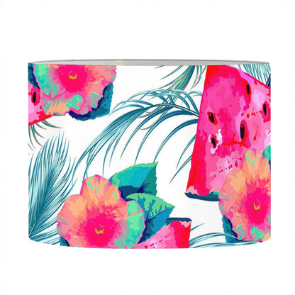 Watermelon Teal Hawaiian Pattern Print Drum Lamp Shade