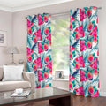 Watermelon Teal Hawaiian Pattern Print Extra Wide Grommet Curtains