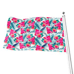Watermelon Teal Hawaiian Pattern Print Flag