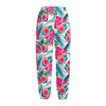 Watermelon Teal Hawaiian Pattern Print Fleece Lined Knit Pants