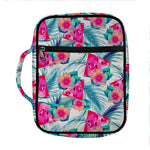 Watermelon Teal Hawaiian Pattern Print Front Pocket Bible Bag