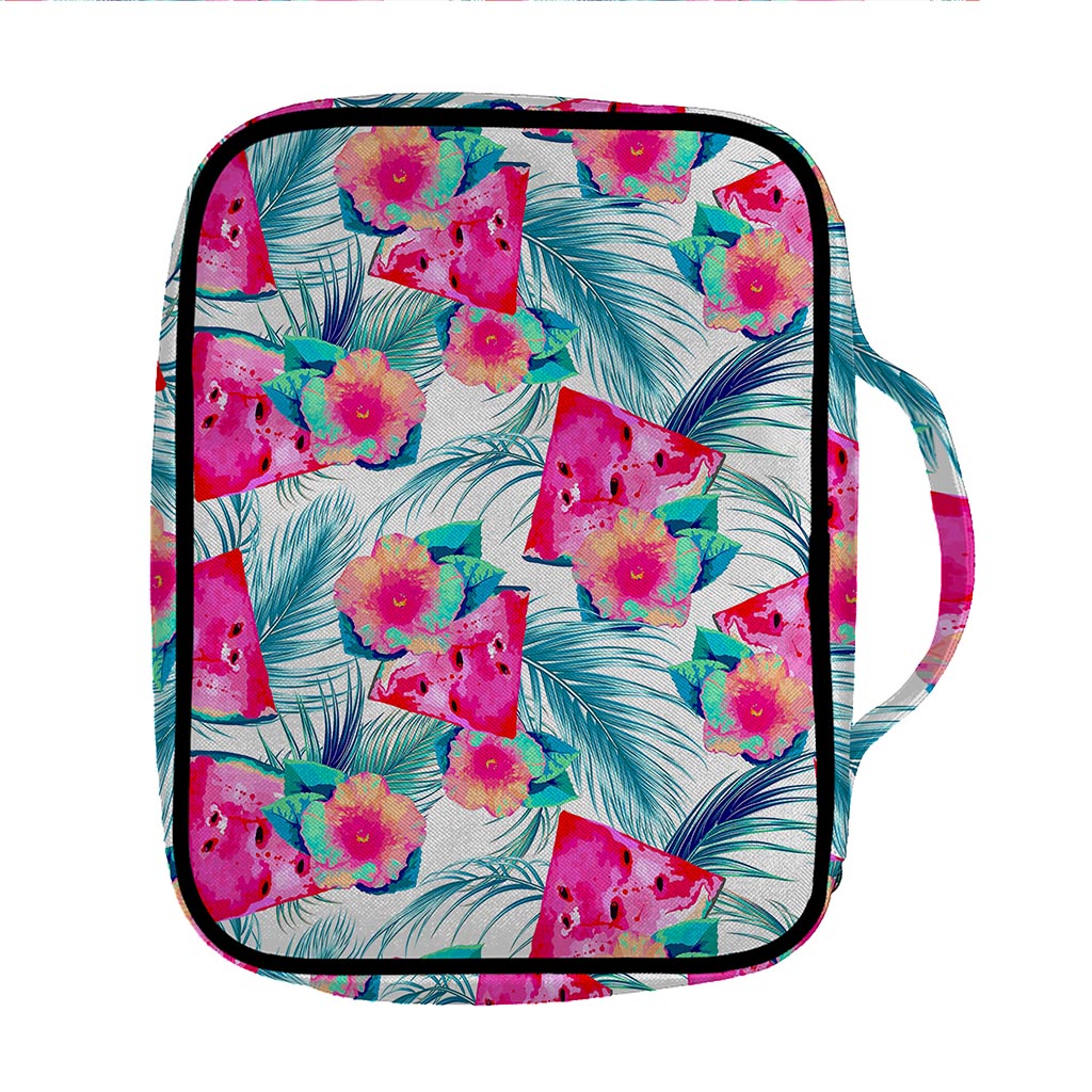 Watermelon Teal Hawaiian Pattern Print Front Pocket Bible Bag