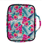 Watermelon Teal Hawaiian Pattern Print Front Pocket Bible Bag