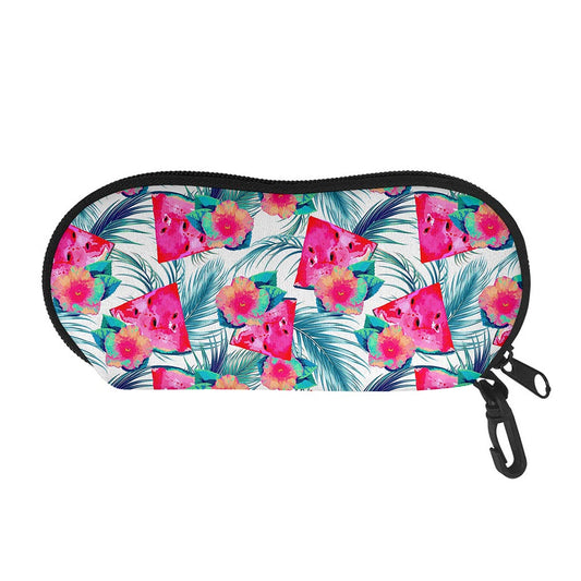 Watermelon Teal Hawaiian Pattern Print Glasses Case