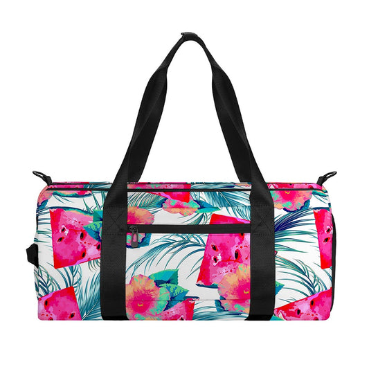 Watermelon Teal Hawaiian Pattern Print Gym Bag