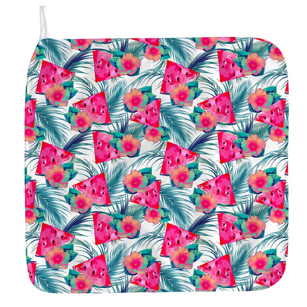 Watermelon Teal Hawaiian Pattern Print Hand Towel