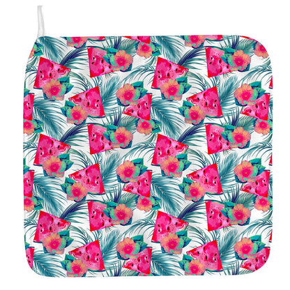 Watermelon Teal Hawaiian Pattern Print Hand Towel