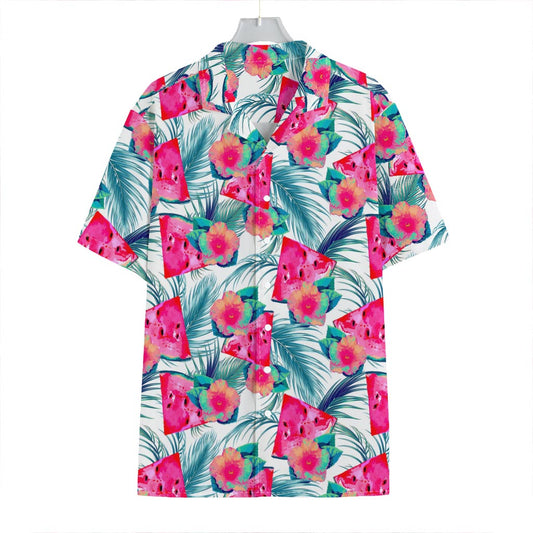 Watermelon Teal Hawaiian Pattern Print Hawaiian Shirt