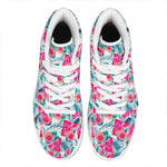 Watermelon Teal Hawaiian Pattern Print High Top Leather Sneakers